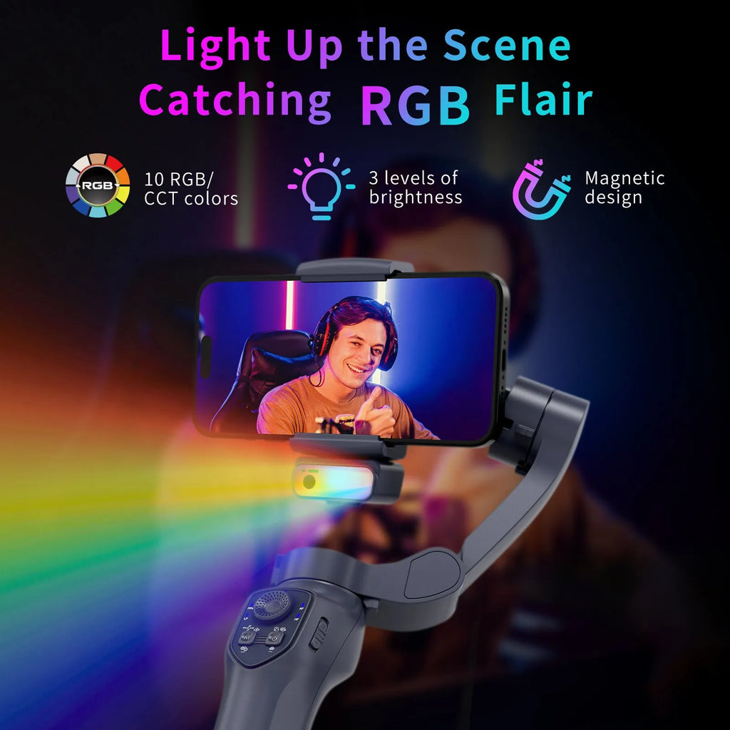 RK Series foldable handheld phone gimbal stabilizer in L7Cpro gun colour.