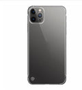 Borderless transparent anti-drop PC phone case with mirror finish and blue lanyard for Apple iPhone