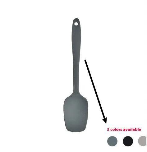 12 piece silicone kitchenware set with rotating storage bucket including spatula, ladle, spoon and cooking utensils