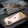 Tempered glass clamshell anti-spy phone case in multiple colours for iPhone models