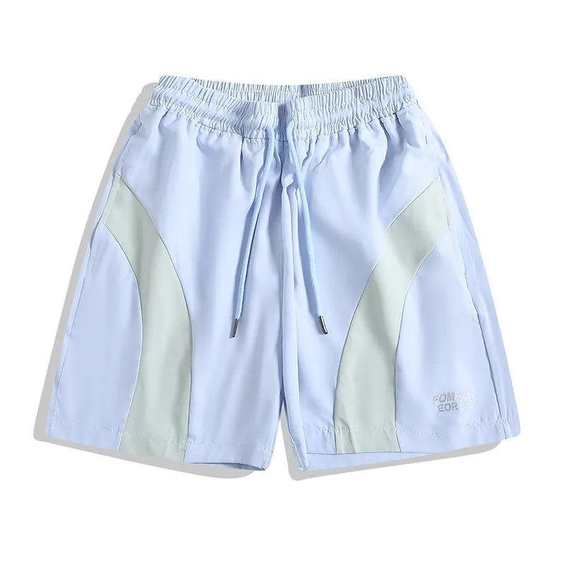 Men's loose fit quick-drying sports shorts with elastic waist in black and grey colours