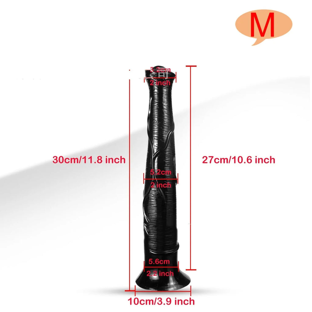 Black flesh colour PVC horsewhip with special-shaped super-long design on plain background
