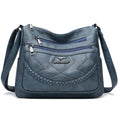 Soft PU leather women's shoulder bag in horizontal square shape with crossbody strap
