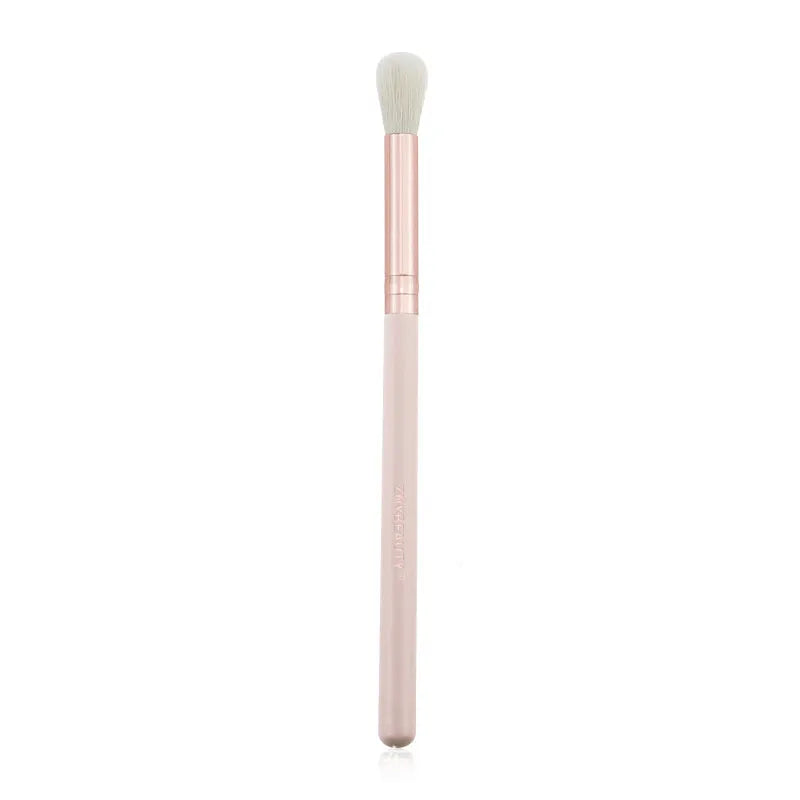 26 pink makeup brushes with wooden handles in PU storage bag