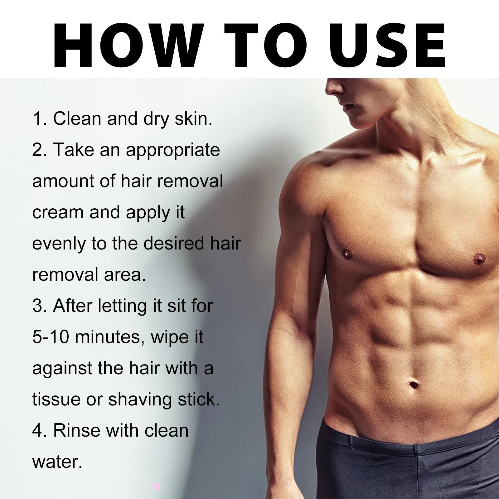 Men's depilatory cream tube for beard, armpit, hand and leg hair removal