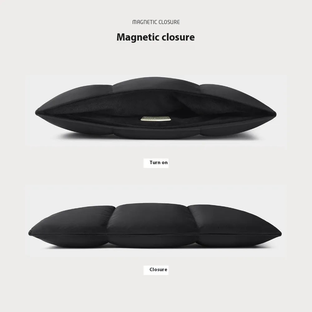 Soft fluffy laptop sleeve in black or khaki for 13 to 15.6 inch laptops with European retro style