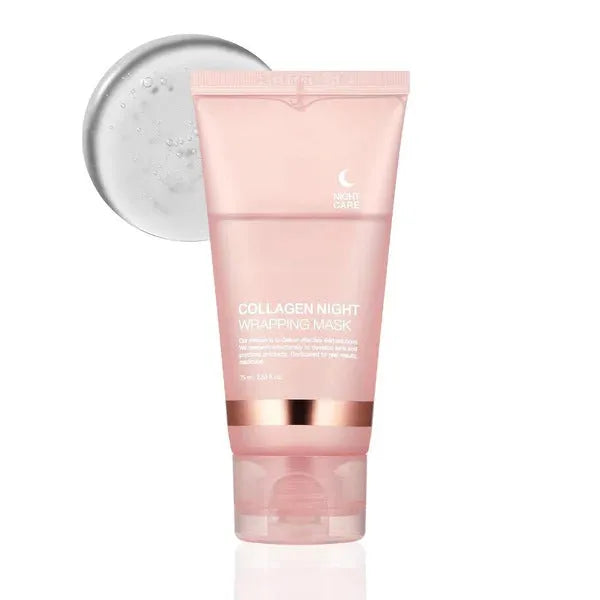 Collagen night face mask with brush for firming skin and removing blackheads