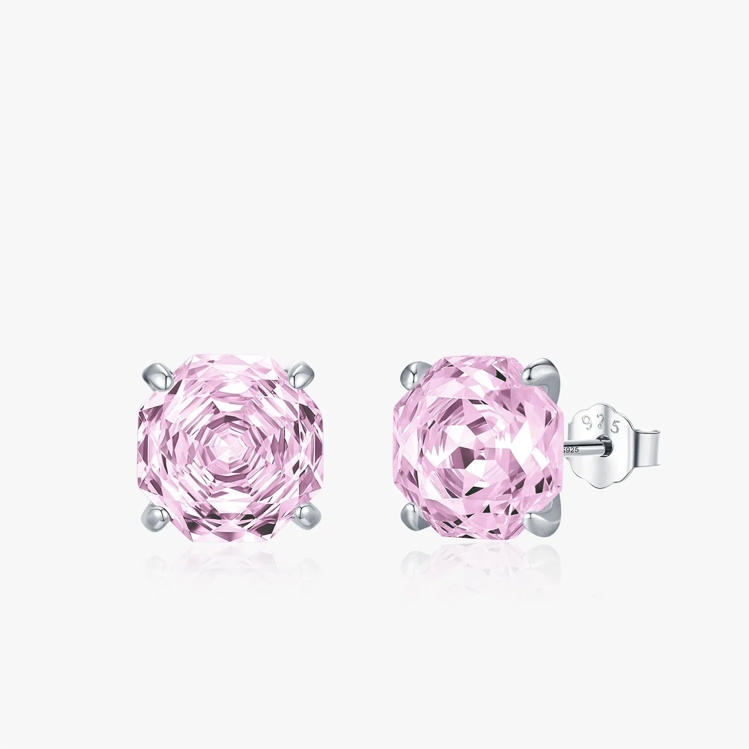 S925 sterling silver rose stud earrings for women in 6mm and 8mm sizes