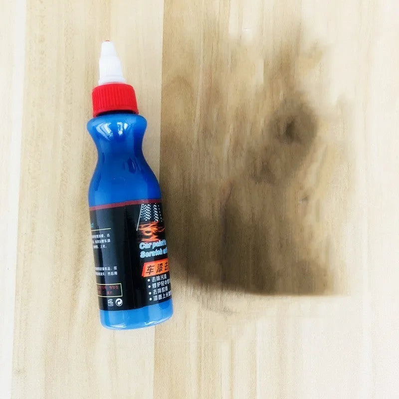 Small blue tube of car scratch repair gel for automotive paint touch-ups.