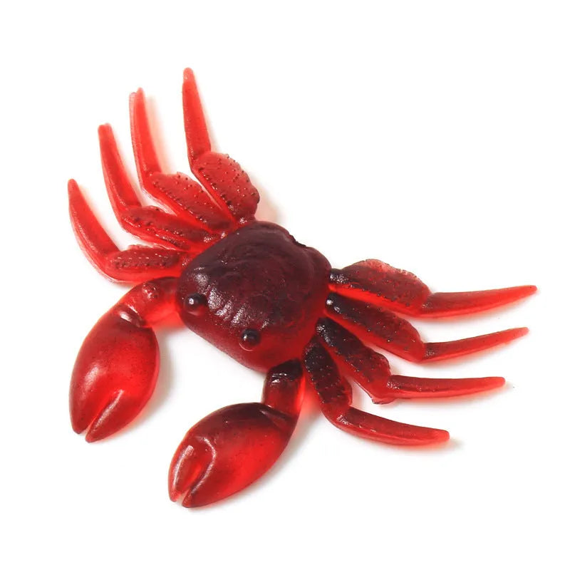 8cm PVC crab fishing lure in red or brown colour option for saltwater and freshwater fishing