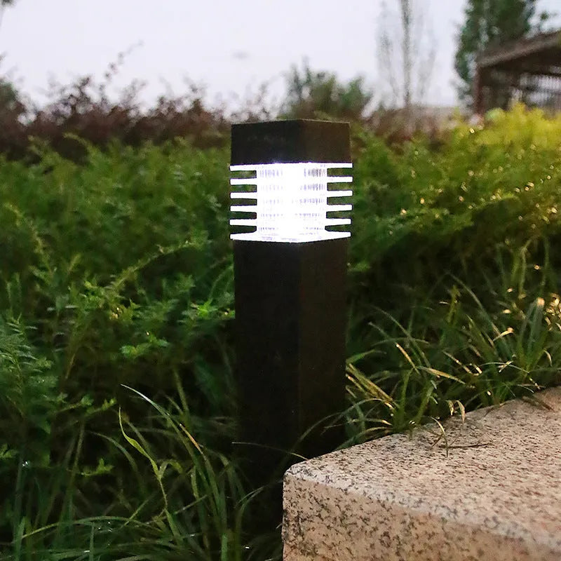 Solar lawn ground lamp with cuboid shape for garden lighting