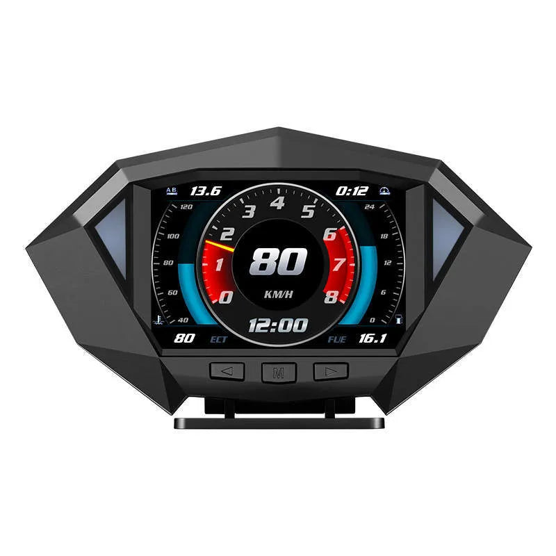 Black vehicle HUD head-up display unit with LCD screen for dashboard mounting
