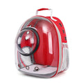 Astronaut style cat carrier bag in solid colour made from medium-hard PC plastic for pet transport.