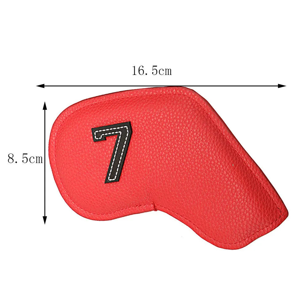 10 digital printed PU golf club head covers in mixed colours for complete set protection