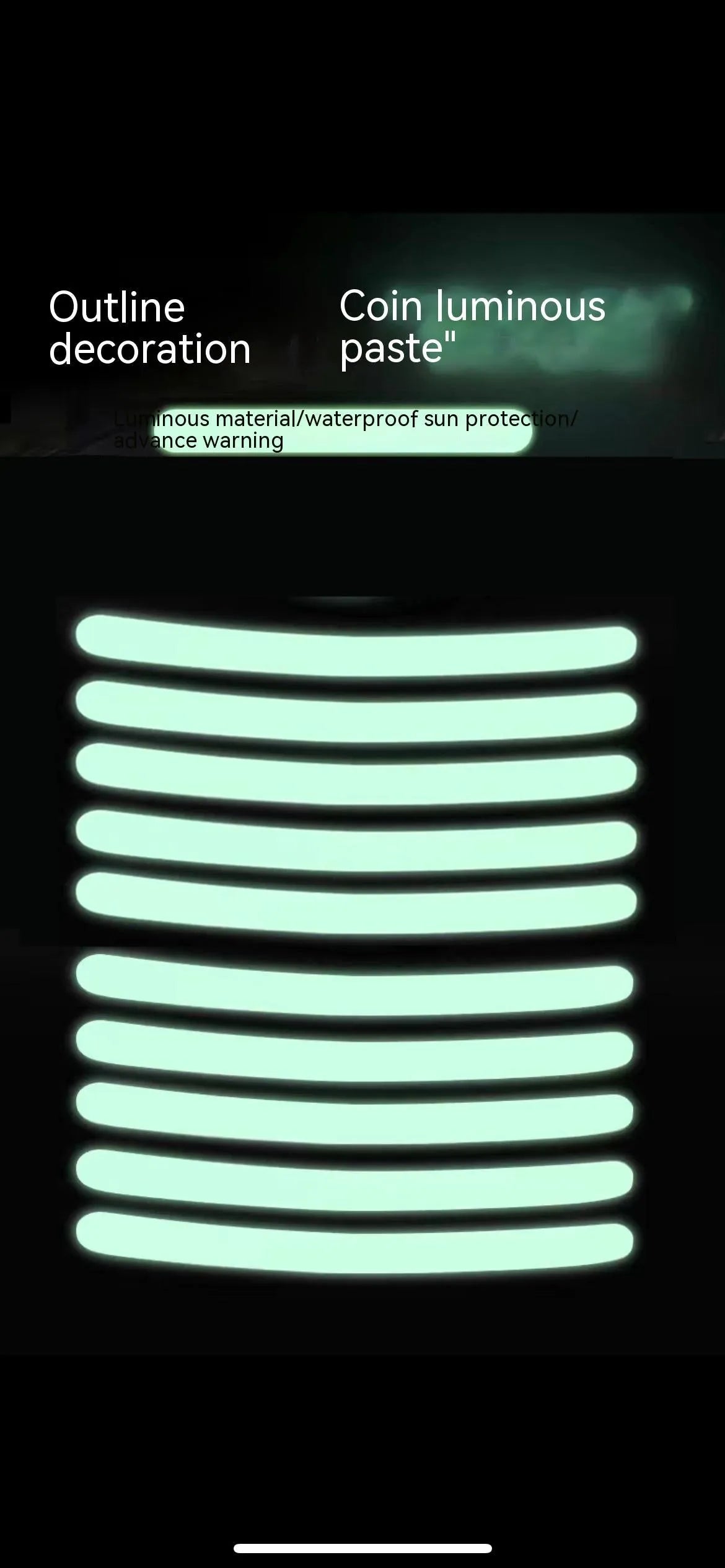 20PCs car wheel hub reflective sticker set showing arc pattern design on PVC material