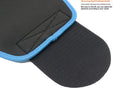 Black neoprene lumbar support waist belt for fitness and running sports.