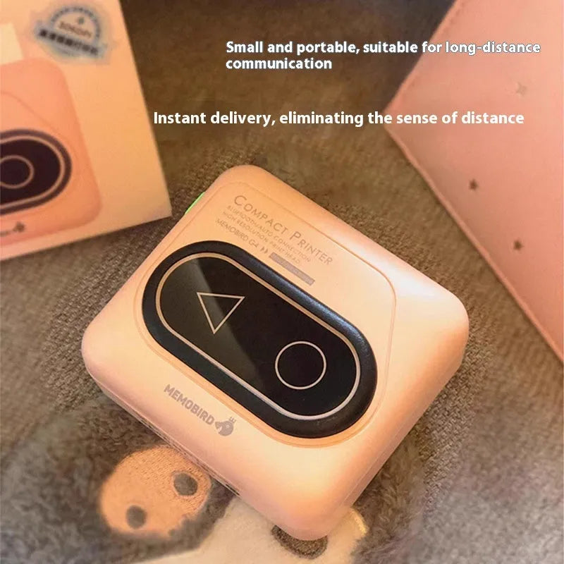 Pocket-sized Bluetooth thermal mini printer in avocado green for mobile phone photo and text printing