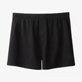 Men's high waist cotton boxer shorts in light grey, dark blue, and black colours.