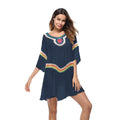 Crocheted ethnic style women's beach clothing in acrylic fabric for sun protection during swimming