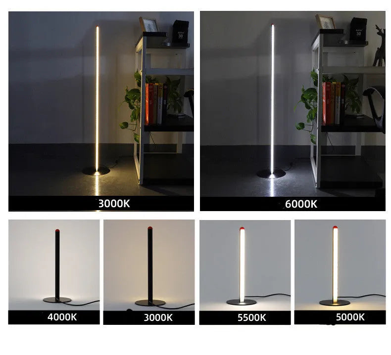 Vertical aluminium alloy floor lamp in modern simplicity style with three height options