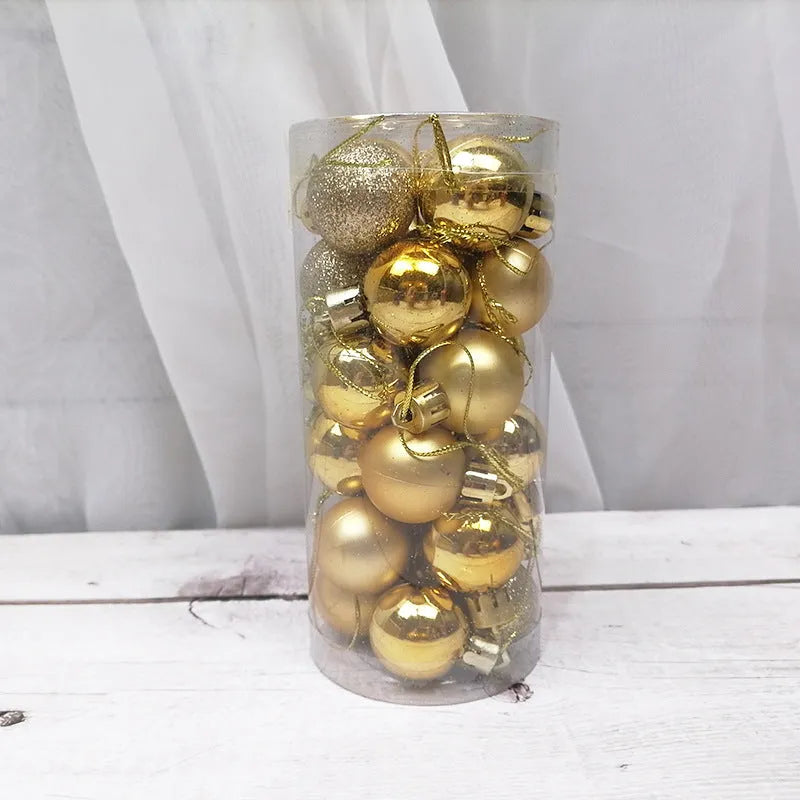 Gold, red, silver, blue, pink, purple, green, lake blue, bronze, and rose red 3cm electroplated Christmas tree baubles.
