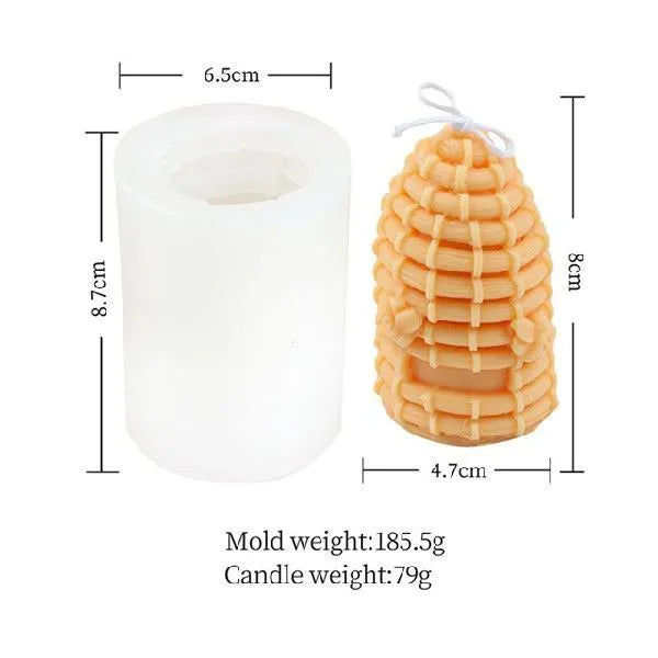 3D honeycomb silicone candle mold in white, irregular shape for DIY scented candles