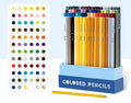 Boxed set of 72 or 126 soft core colour pencils for art students with basswood barrels.