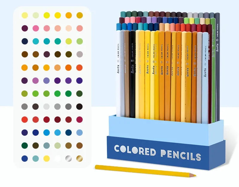 Boxed set of 72 or 126 soft core colour pencils for art students with basswood barrels.