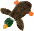 Green wild duck design stuffless squeaky dog toy with bottle insert cavity