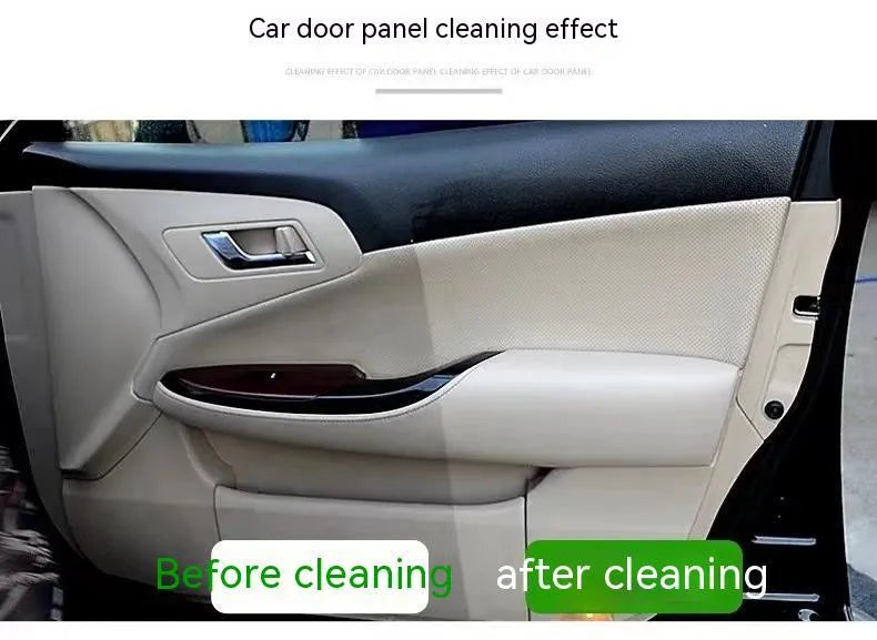 Wash free fabric roof foam cleaner bottle with towel and sponge wipes for ultrasonic ceiling cleaning.