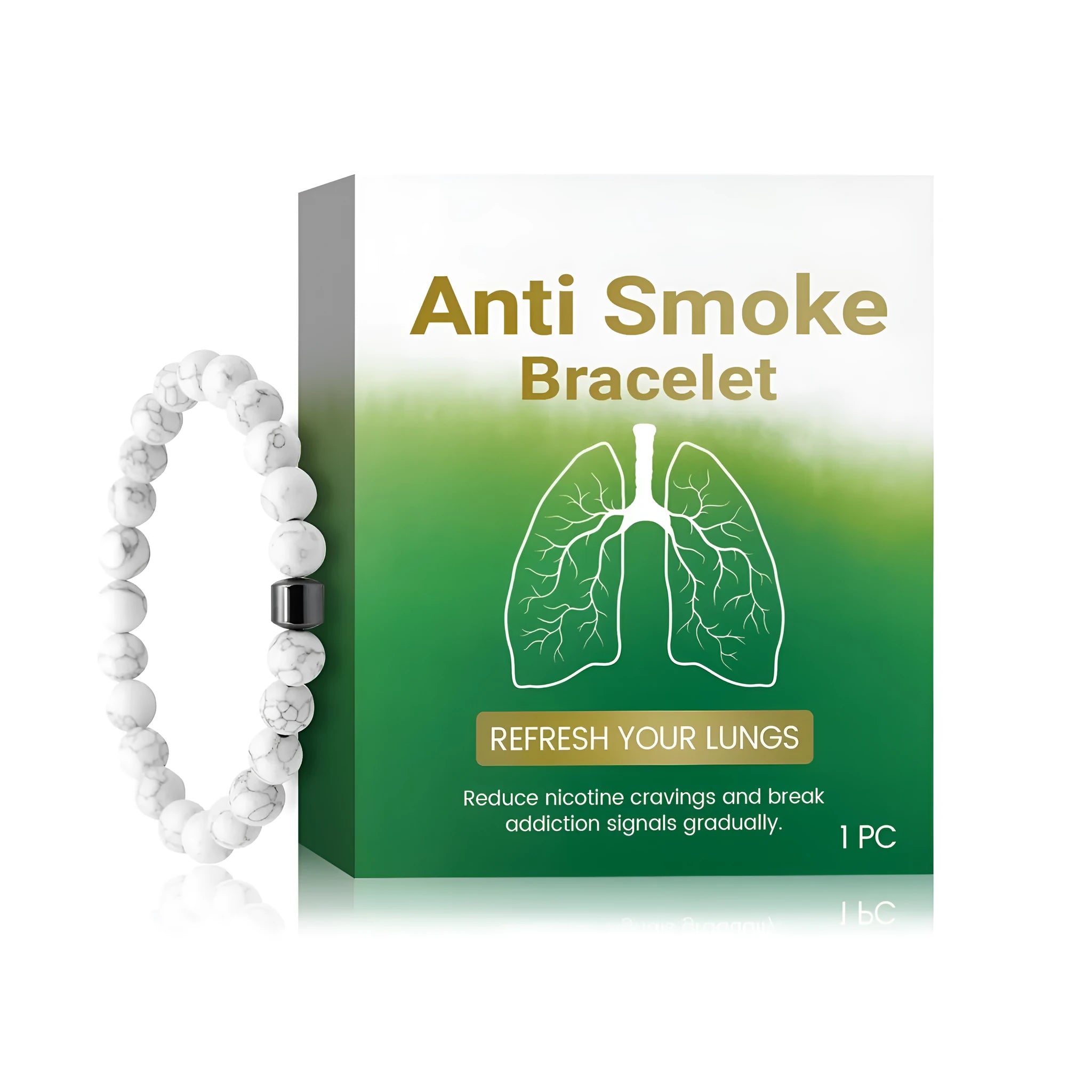 Women's smoke prevention bracelet made of synthetic turquoise gemstone.
