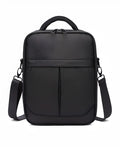 Black Oxford fabric messenger bag for men with shoulder strap