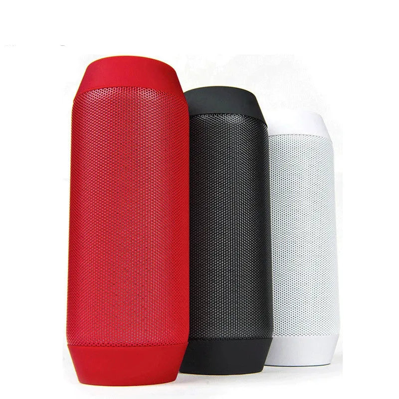 Small black or white portable Bluetooth speaker with a ring of colourful LED lights around its base.