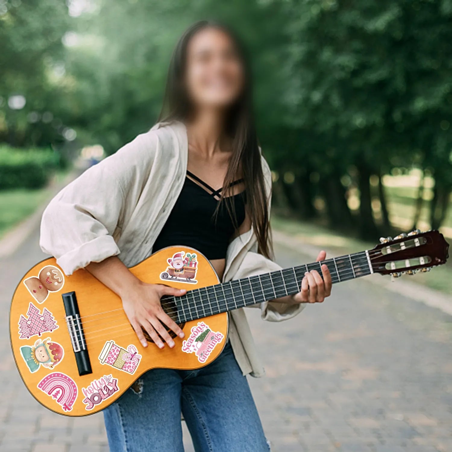 50 Christmas waterproof stickers in cute style for cars phones computers guitars