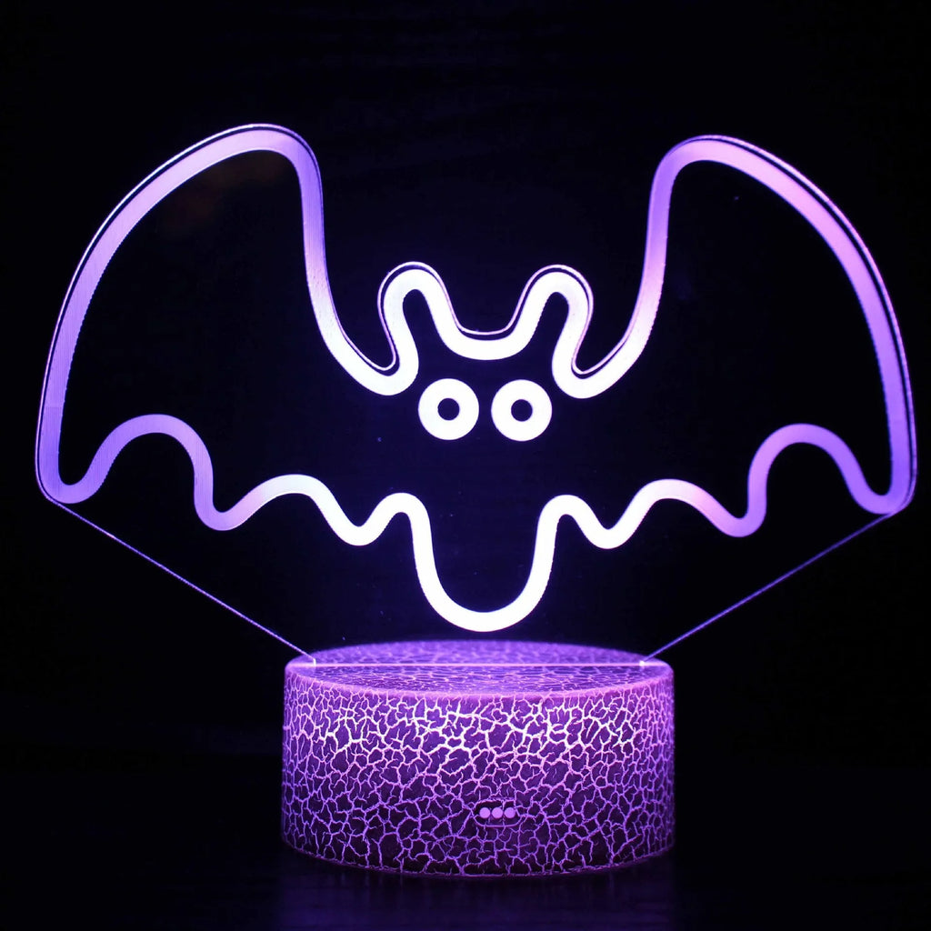 Acrylic 3D touch USB table lamp with colourful LED effects and crack base design