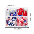 American flag star nail art stickers in red white blue Independence Day colours with XINGX pattern design