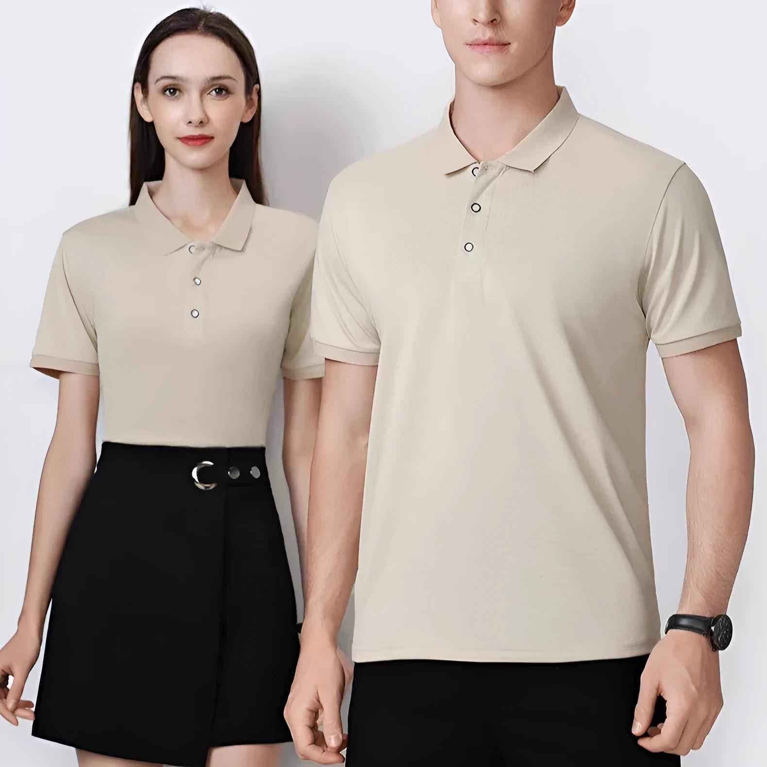 Ice silk polo shirt with advertising logo pattern, short sleeve pullover in white, black, red, light blue, wine red or orange