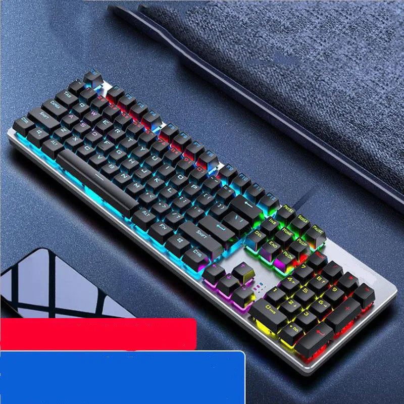 GK410 mechanical keyboard with metal case, 104 keys, backlight, and choice of mechanical switches