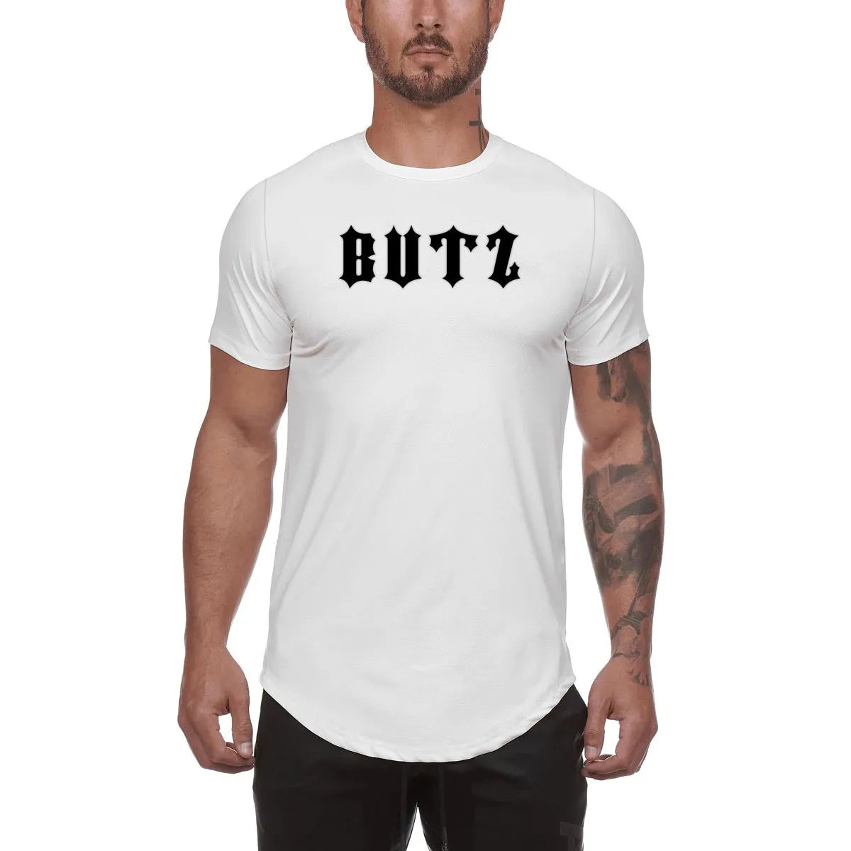 Custom mens fitness sports shirt in cotton spandex blend fabric available in multiple colours