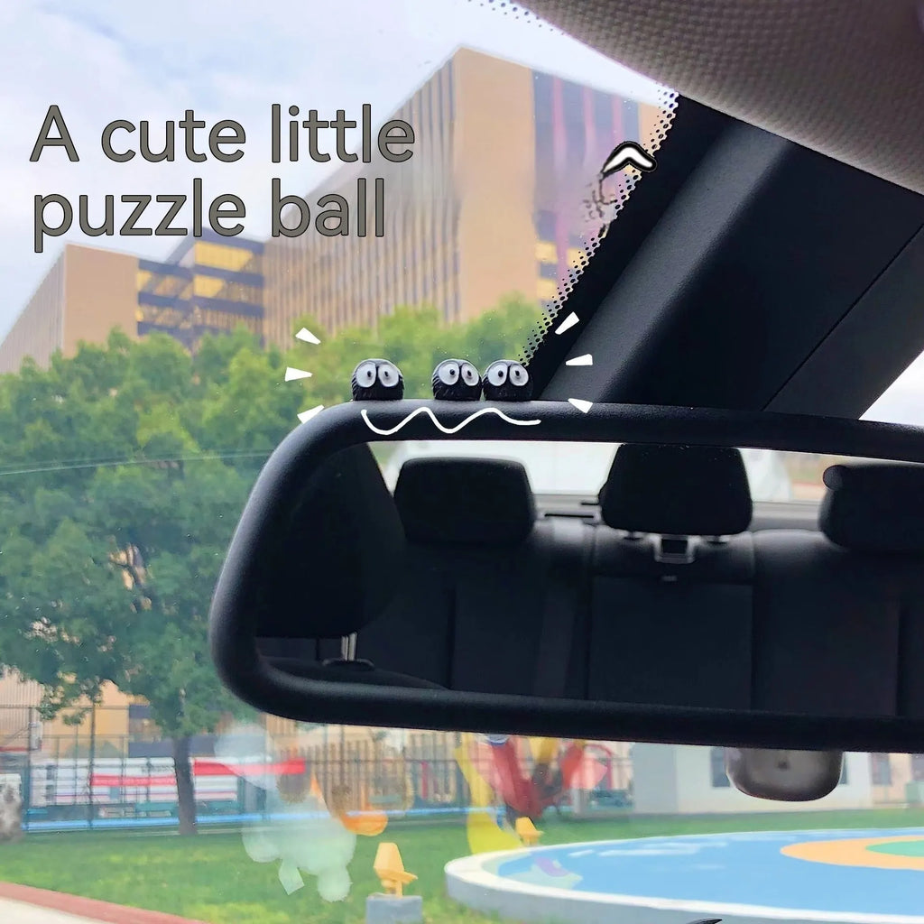 Cartoon black briquette resin car decorations with traceless mounting tape