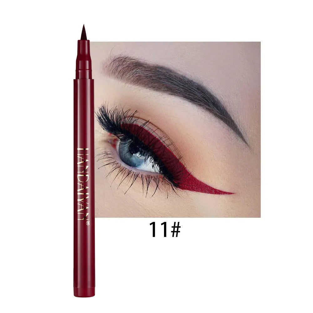 12-colour matte eyeliner set with waterproof long-lasting formula, each in 1x1x13.5cm cardboard packaging