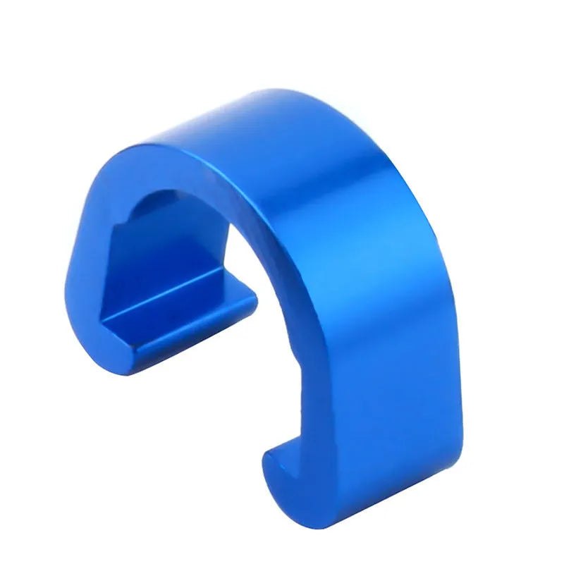 Small aluminium alloy C-shaped buckle in multiple colours for fishing tackle repair.