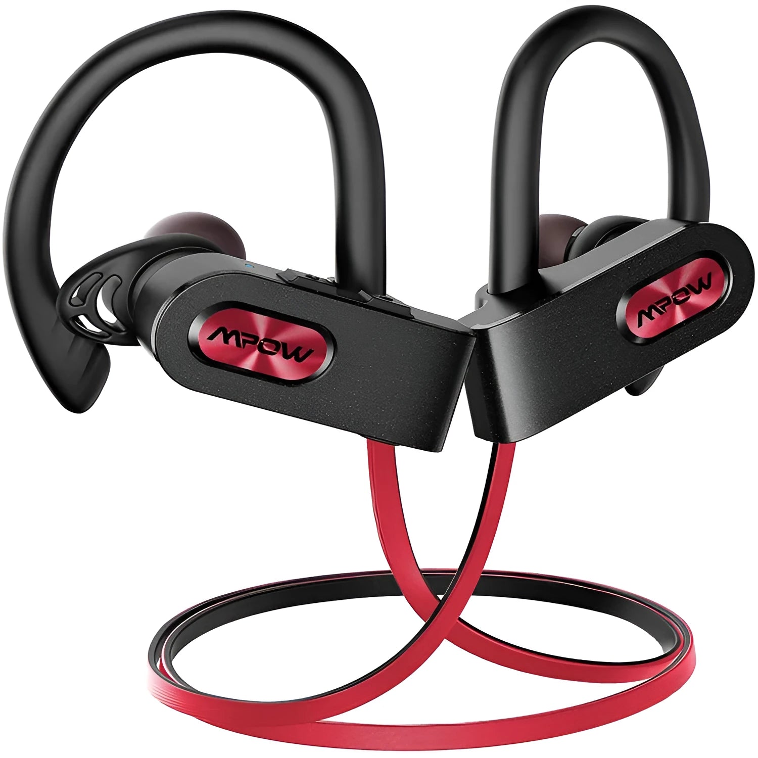 Flame2 hanging ear Bluetooth headset in black, pink, or red colour, showing wireless design.