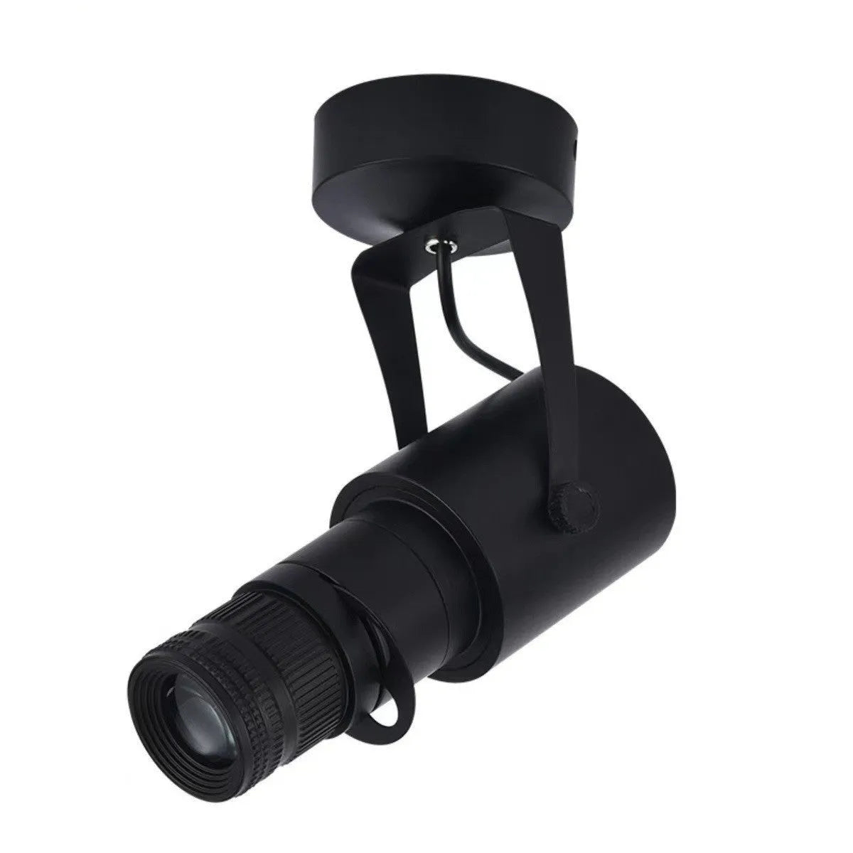 Black surface-mounted LED restaurant spotlight with aluminium shell and 20W 3000K warm light