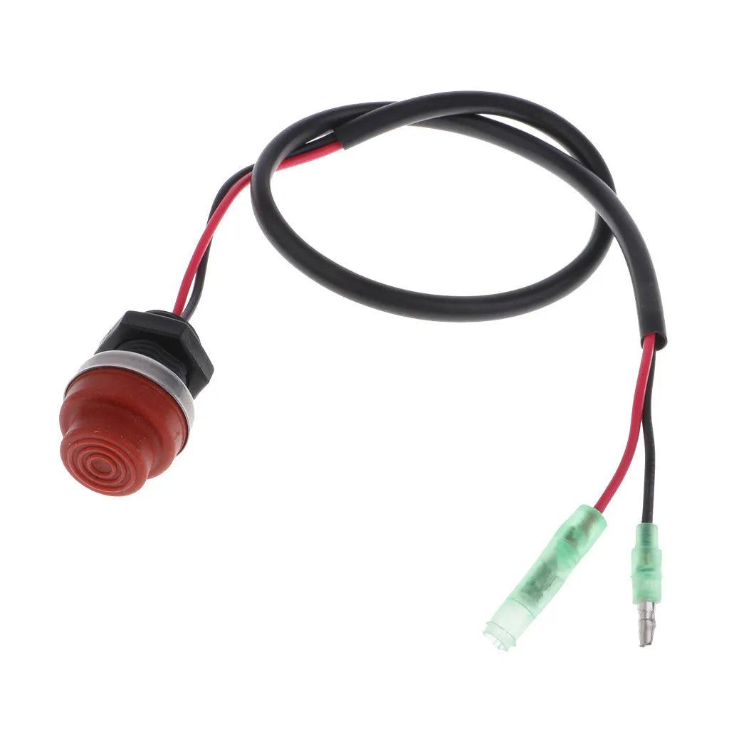 YAMAHA marine engine emergency stop kill switch with coiled safety lanyard.