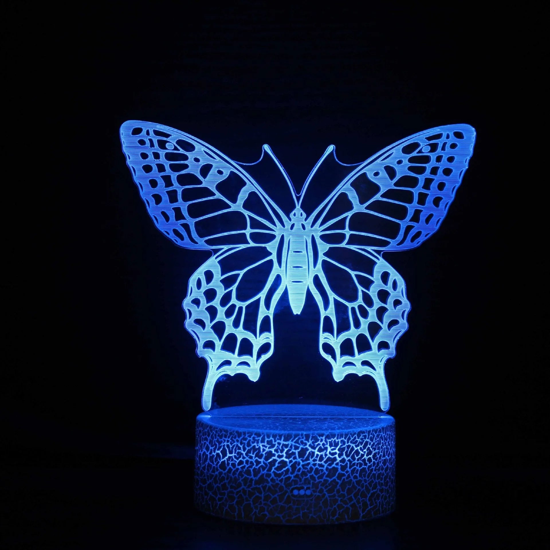 Acrylic 3D touch USB table lamp with colourful LED effects and crack base design