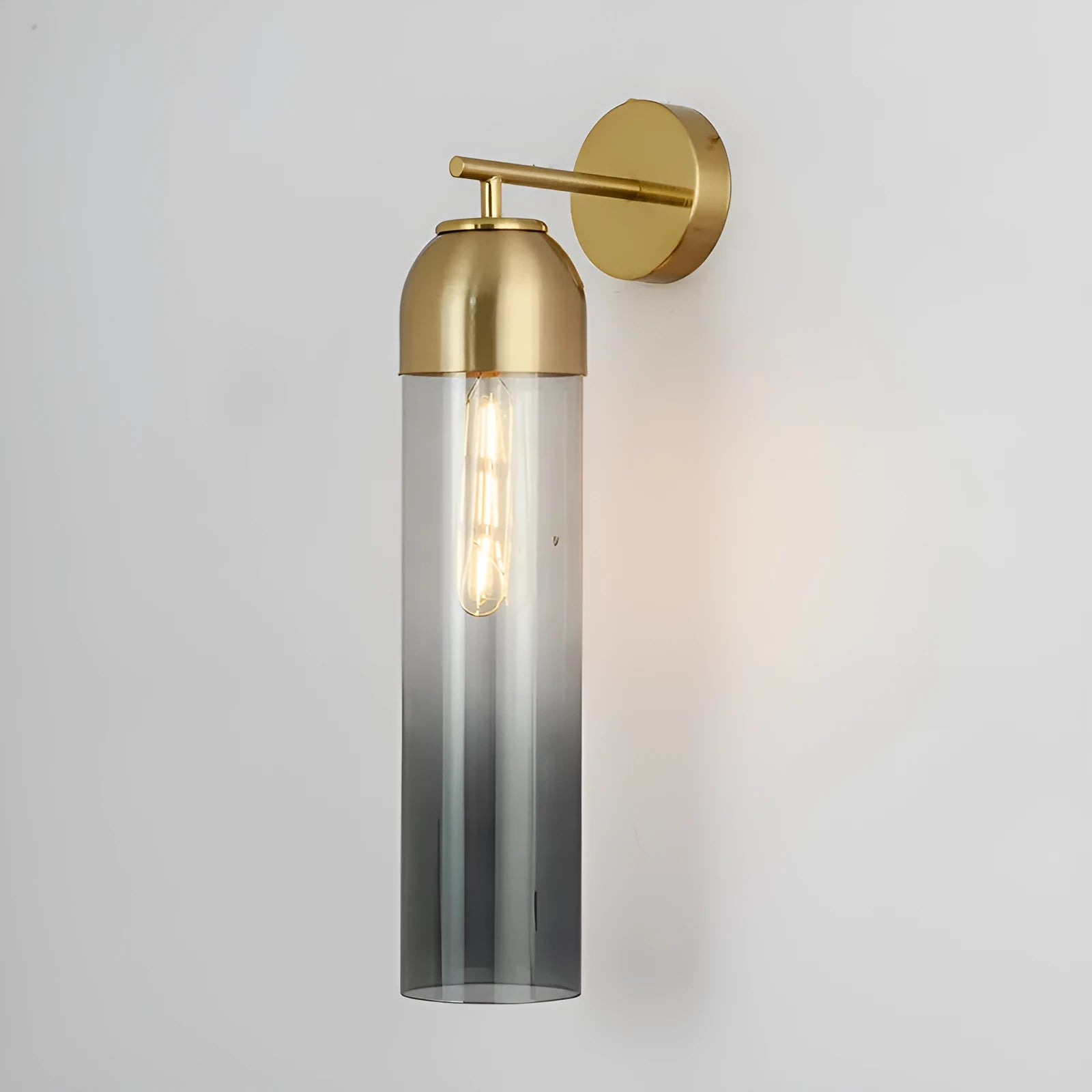 Nordic postmodern glass wall lamp with modern minimalist design in amber colour finish