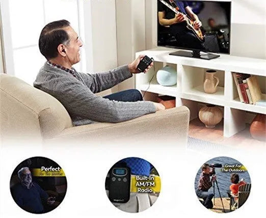 Digital hearing amplifier with display screen in brilliant colour handheld design