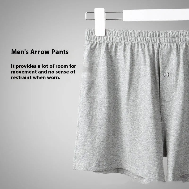 Men's high waist cotton boxer shorts in light grey, dark blue, and black colours.