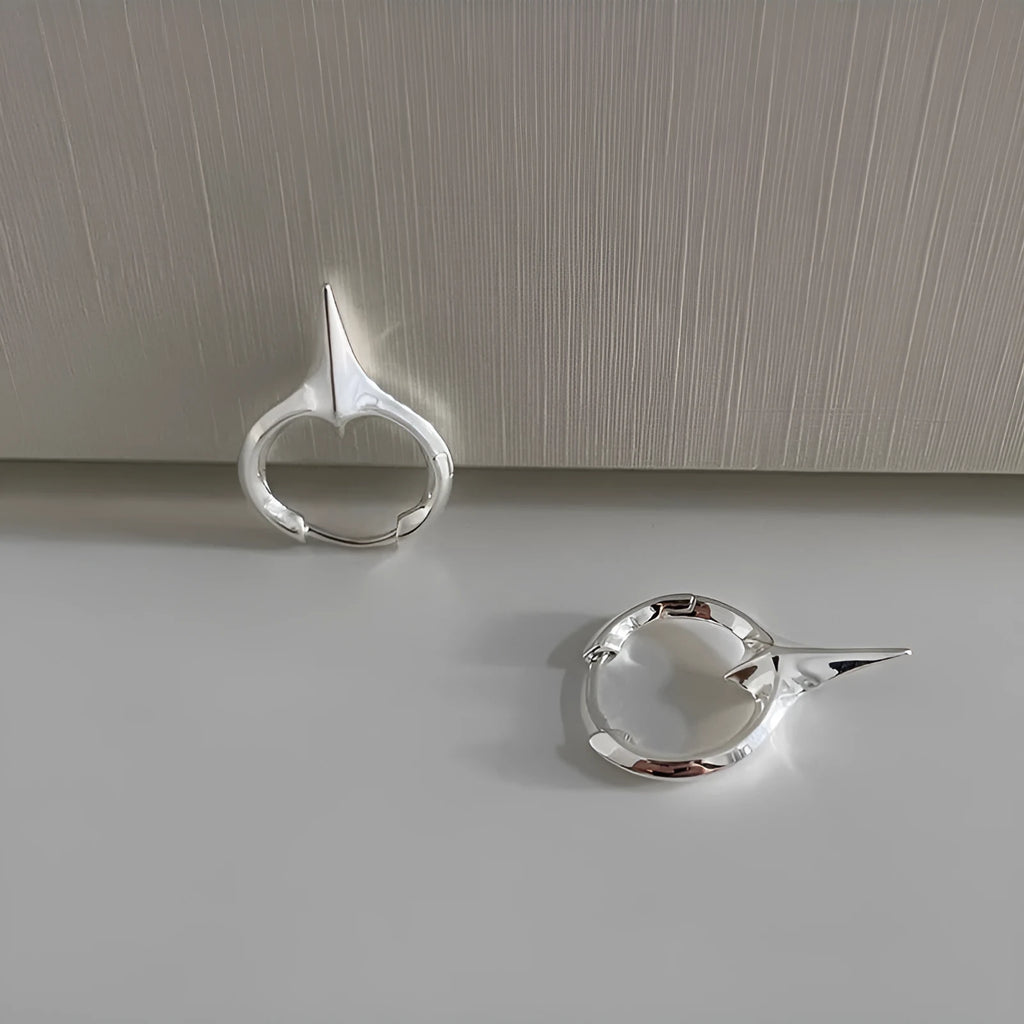 Geometric star ear clips with white gold electroplated finish for women